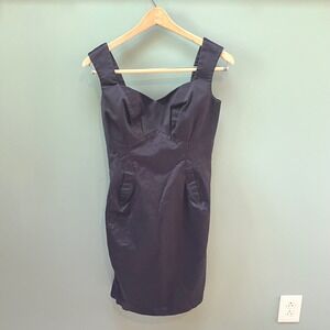 Zac Posen‎ Black Fitted Dress Sleeveless Sweetheart Neckline Size 8
